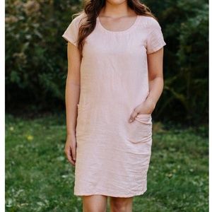 XS Mata Traders pink linen dress - BNWT